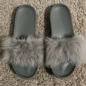 Ugg fur top slides